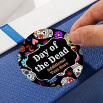 Personalized Mexican Floral Sugar Skull Gift Tags Stickers with Text Set of 24 Halloween Day of the Dead Decor Party Favors