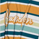 Personalised Vintage Colored Stripes Soft Quick Dry Kid Hooded Beach Towel with Name Summer Vacation Beach Accessories Gift for Kids