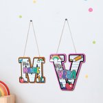 Personalized Wooden Rainbow Pencil Apple Teacher Name Initial Door Sign Classroom Decor Appreciation Gift for Teacher