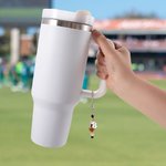 Breloque personnalisée en silicone pour poignée de bouteille d'eau avec numéro pour Stanley Tumbler Cadeau d'anniversaire pour amateur de sport