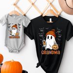 Personalized Cute Ghost Bat Kid Aldult T-shirt Baby Bodysuit Halloween Gift for Family Friend