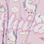 Personalized Quick Dry Sand Free Pink Cartoon Rainbow Fantasy Unicorn Hooded Beach Towel with Name Birthday Summer Gift for Girl
