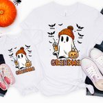 Personalized Cute Ghost Bat Kid Aldult T-shirt Baby Bodysuit Halloween Gift for Family Friend