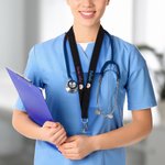 Personalised Lanyard ID Badge Holder with Embroidery Text and Medical Icon Appreciation Gift for Healthcare Staff Nurse Doctor