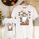 Personalized Cute Ghost Bat Kid Aldult T-shirt Baby Bodysuit Halloween Gift for Family Friend