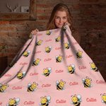 Personalisierte niedliche Biene weiche Decke mit Namen Baby Dusche Kindertag Geburtstag Geschenk für Kinder Frauen Mädchen