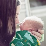 Personalized Cute Dinosaur Soft Swaddle Blanket and Knot Hat Set with Name Birthday Baby Shower Gift for Newborns Baby Boy