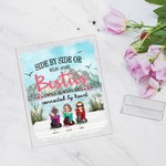 Henkilökohtainen Side by Side tai Miles Apart Besties on aina yhdistetty sydämen akryyli plaketti syntymäpäivä joululahja hänelle