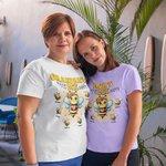 Personalized Multicolour Cute Bee Family 100% Cotton Adult Kid T-shirt with 1-10 Names Birthday Gift for Family