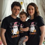 Personalized Cute Ghost Bat Kid Aldult T-shirt Baby Bodysuit Halloween Gift for Family Friend