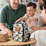 Personalised Green Tractor Design Kid Travel Backpack with Pen Case and Name Back to School  Birthday Gift for Boys Girls