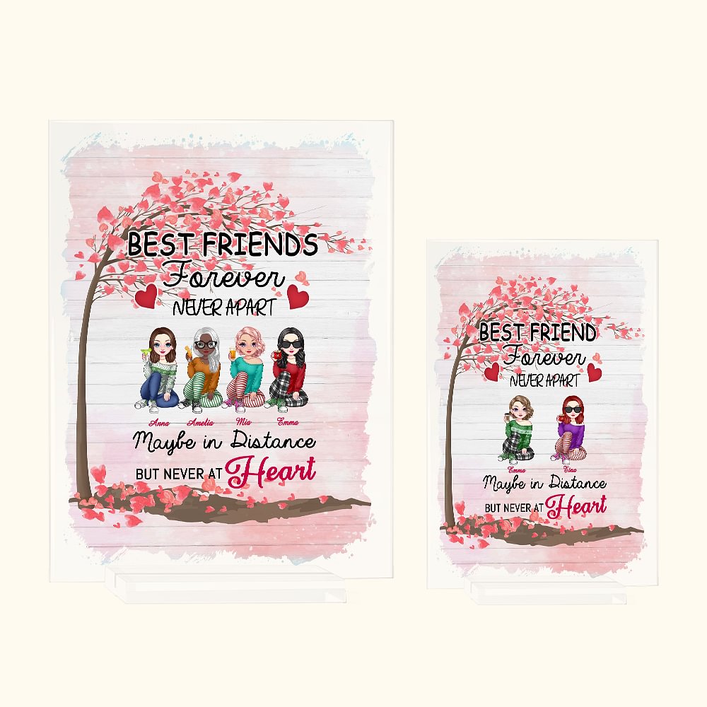 Personalizzato Best Friend Forever Never Apart LoveTree placca acrilica Decorazioni per la casa Regalo per i migliori amici