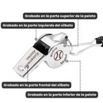Personalizado Silbato Deportivo con Acollador Dibujo de Pelota y Texto Grabado Regalo para Entrenadores Profesores de Deporte Árbitros
