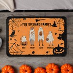 Personalized Multicolour Bat Pumpkin 2 - 10 Ghosts Design Non-Slip Doormat with Name and Text Halloween Home Decor Gift for Family