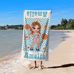 Henkilökohtainen ylimitoitettu ylisuuri nopea kuivaus Y2K-tyylinen rantapyyhe, jossa on nimi kesällä Travel Essentials syntymäpäivälahja naisille