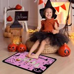 Personalized Multicolour Bat Pumpkin 2 - 10 Ghosts Design Non-Slip Doormat with Name and Text Halloween Home Decor Gift for Family