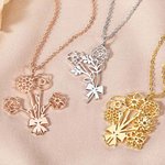 Gepersonaliseerde sierlijke boog geboorte boeket hanger ketting familie sieraden verjaardag verjaardag Moederdag cadeau voor vrouwen