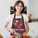 Personalised Heart Baking Tools Adjustable Waterproof Name Apron with Pocket Birthday Gift for Baker Baking Enthusiast