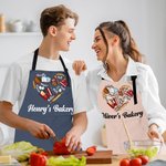 Personalised Heart Baking Tools Adjustable Waterproof Name Apron with Pocket Birthday Gift for Baker Baking Enthusiast