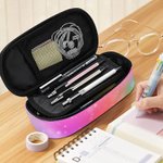 Personalised Rainbow Floral Fantasy Unicorn Large Pencil Case Pouch with Name Birthday Back to School Gift for Girls