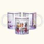 Personalized 1-3 Cartoon Fitness Girls Design 11oz Ceramic Mug with Name Gym Workout Birthday Gift for Sports Lovers