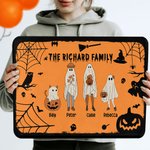 Personalized Multicolour Bat Pumpkin 2 - 10 Ghosts Design Non-Slip Doormat with Name and Text Halloween Home Decor Gift for Family