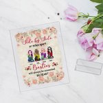 Personalizada Side by Side o Miles Apart Besties Vintage Rose Acrylic Placa Birthday Christmas Gift for Sisters Friends