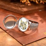 Personalized Engraved Monogramn Men's Locket Watchband Ring with Photo Memorial Birthday Father's Day Gift for Him