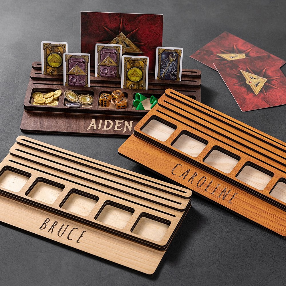 Plateau en Bois pour Jeux de Société Personnalisé avec Nom Gravé Cadeau Anniversaire Fête pour Famille Amis Amoureux de Jeux de Société