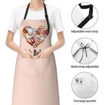 Personalised Heart Baking Tools Adjustable Waterproof Name Apron with Pocket Birthday Gift for Baker Baking Enthusiast