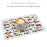 Napperon Personnalisé avec Nom et Initiale Set de Table sur le Thème des Véhicules de Construction Cadeau d'Anniversaire Fête pour Enfants