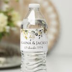 Lot de 30 Étiquettes de Bouteilles d'Eau Personnalisées avec Nom et Date Cadeau pour les Fiançailles Fête de Mariage Bridal Shower