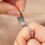 Personalized Engraved Family Birthstone Ring with 1-8 Rings Mother's Day Birthday Christmas Gift for Mom Grandma