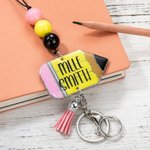 Porte-badge de Style Crayon Personnalisé avec Nom Cadeau Remerciement Rentrée pour Enseignants Infirmières Employés et Étudiants