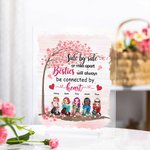 Personalisierte Seite an Seite oder Meilen auseinander Besties Liebe Baum Acryl Plaque Geschenk Schreibtisch Dekor Freundschaft Geschenk für Freunde