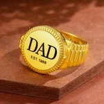 Personalized Engraved Monogramn Men's Locket Watchband Ring with Photo Memorial Birthday Father's Day Gift for Him