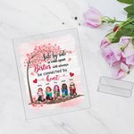 Personalisierte Seite an Seite oder Meilen auseinander Besties Liebe Baum Acryl Plaque Geschenk Schreibtisch Dekor Freundschaft Geschenk für Freunde