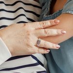 Personalized Engraved Family Birthstone Ring with 1-8 Rings Mother's Day Birthday Christmas Gift for Mom Grandma