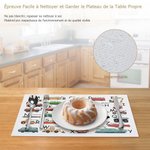 Napperon Personnalisé avec Nom et Initiale Set de Table sur le Thème des Véhicules de Construction Cadeau d'Anniversaire Fête pour Enfants