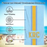 Personalisiertes Schatten-Monogramm Streifen Strandtuch Schnell Trocknendes Sandfreies Handtuch Sommer Urlaub Geburtstag Geschenk für Freunde