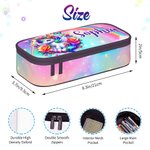 Personalised Rainbow Floral Fantasy Unicorn Large Pencil Case Pouch with Name Birthday Back to School Gift for Girls