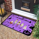 Personalized Multicolour Bat Pumpkin 2 - 10 Ghosts Design Non-Slip Doormat with Name and Text Halloween Home Decor Gift for Family