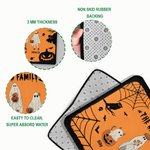 Personalized Multicolour Bat Pumpkin 2 - 10 Ghosts Design Non-Slip Doormat with Name and Text Halloween Home Decor Gift for Family