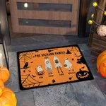 Personalized Multicolour Bat Pumpkin 2 - 10 Ghosts Design Non-Slip Doormat with Name and Text Halloween Home Decor Gift for Family