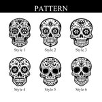 Personalized Sugar Skull Name Wooden Carving Cutting Board with Juice Groove and Grip Day of the Dead Housewarming Gift for Family Friend