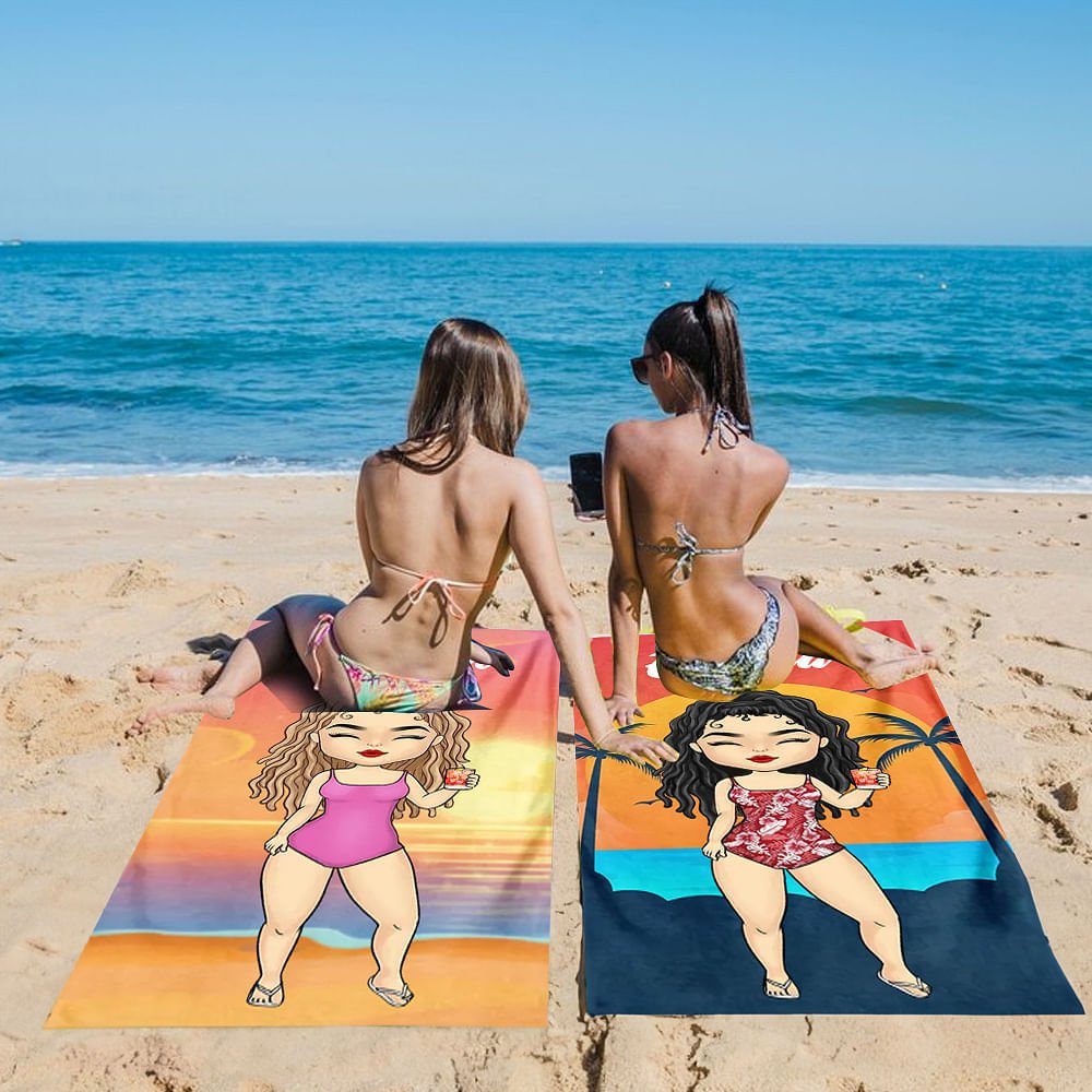 Asciugamano da spiaggia personalizzato in microfibra a strisce hawaiane con nome