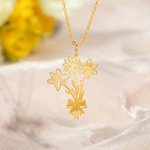 Gepersonaliseerde sierlijke boog geboorte boeket hanger ketting familie sieraden verjaardag verjaardag Moederdag cadeau voor vrouwen