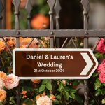 Personalised Metal Arrow Wedding Sign with Text Wedding Reception Signage Direction Preparing Gift for Newlyweds