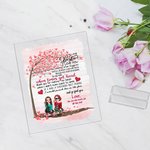 Personalizzato To My Besties I Love You Love Tree Targa acrilica Ornamento da scrivania dell'amicizia per le migliori amiche