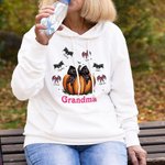 Personalized Pumpkins Coquette Bow Bats Unisex Kid Adult Hoodie with Name Halloween Thanksgiving Gift for Family